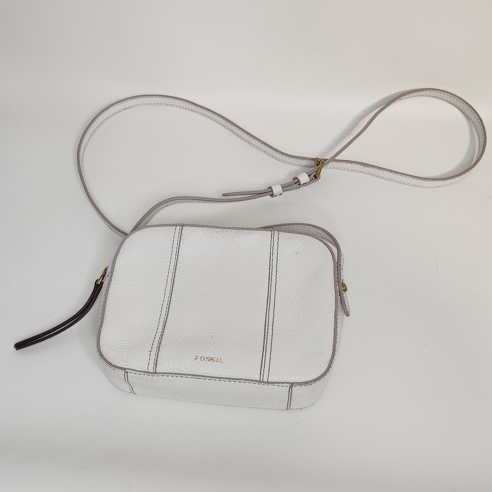 Fossil Jenna Pebble Leather Camera Bag Crossbody Bag Long Strap Purse